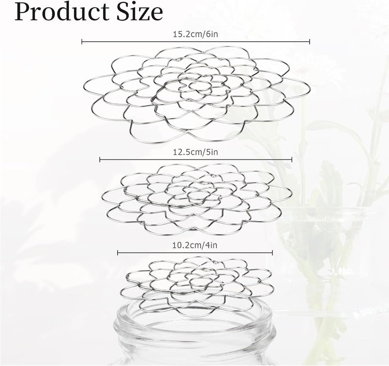 Yncotte Flower Arrangements, 6Pcs Flower Arrangement Holder Stainless Steel Round Metal Flower Insert Lid Supplies for Arrangement Plant Fixation - Image 4